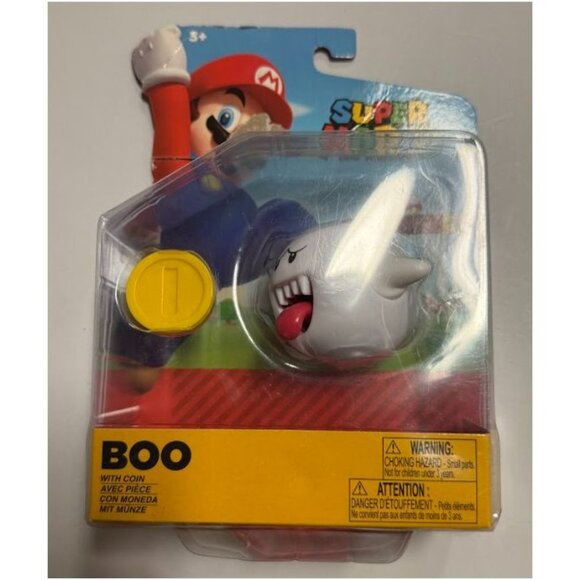 Nintendo 4" Boo with Coin Figure White - Picture 1 of 4